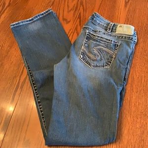 Silver Aiko mid slim boot cut jeans